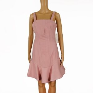 NWT Kaelen New York Rose Pink Wool Ruffle Cocktail Dress